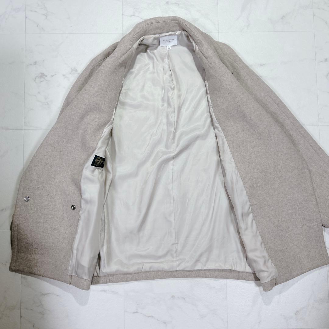 美品 MANTECOメルトンメランジミドル丈コート ユナイテッドアローズ M