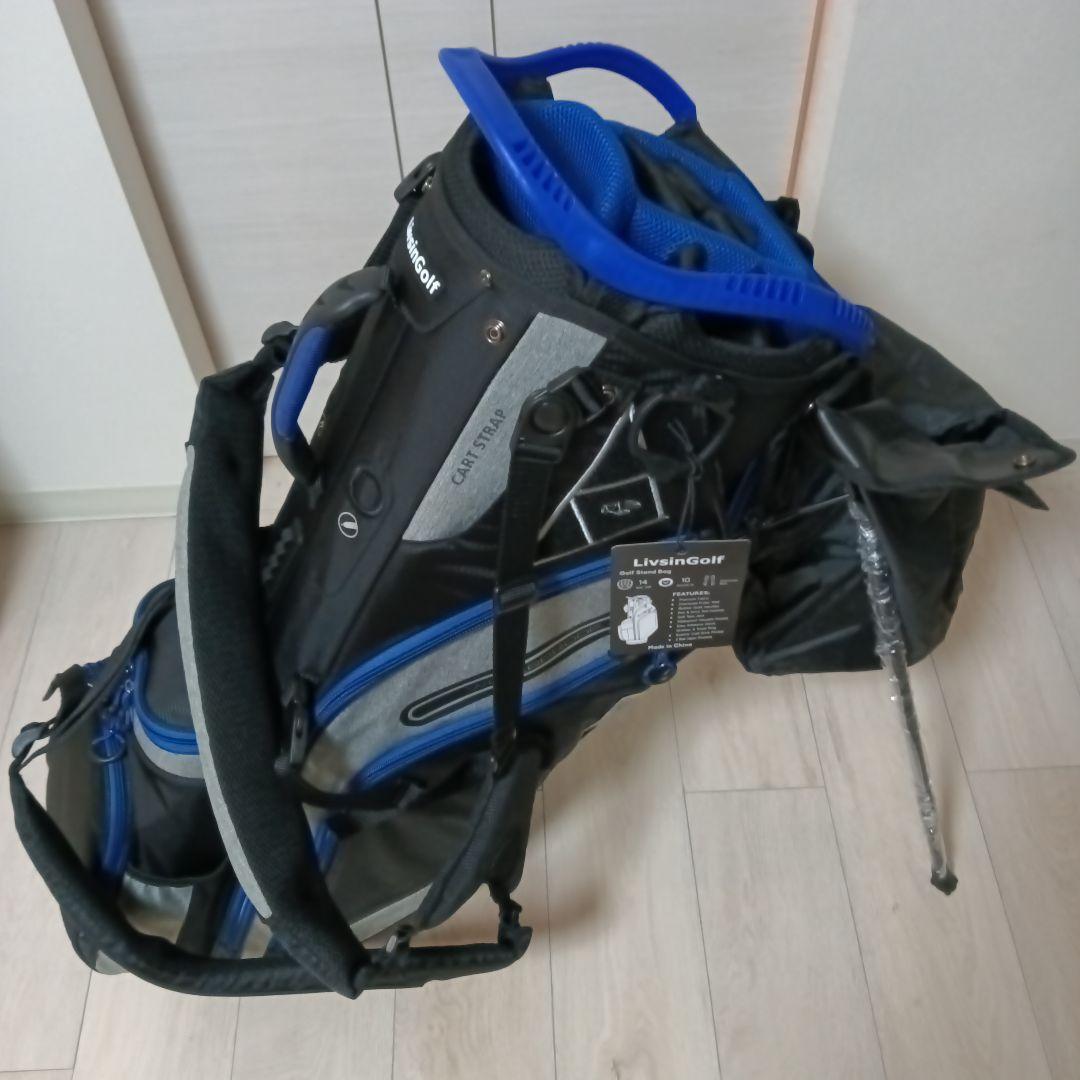 最終価格　LivsinGolf スタンドキャディバッグ 黒/青