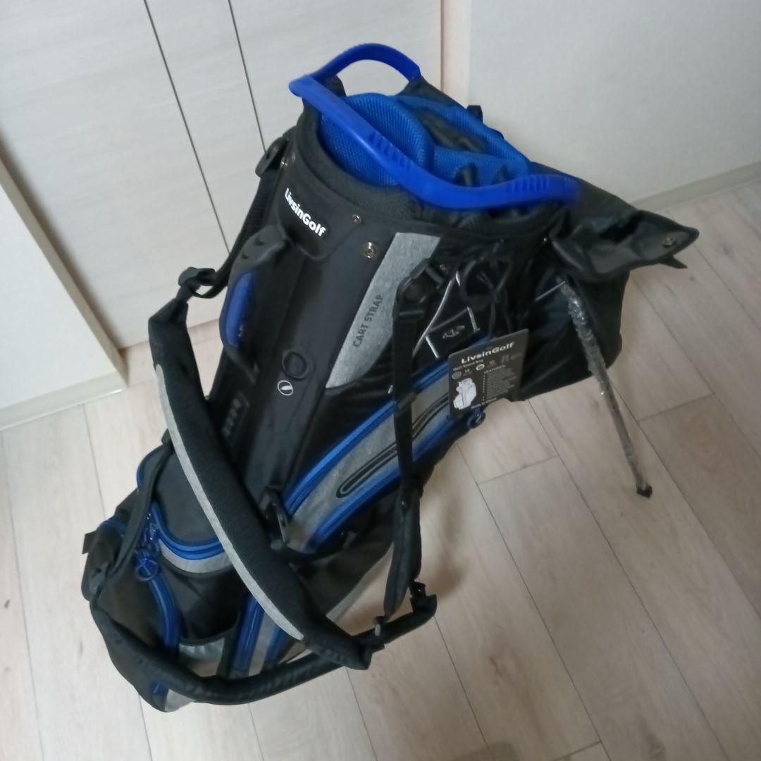 最終価格　LivsinGolf スタンドキャディバッグ 黒/青