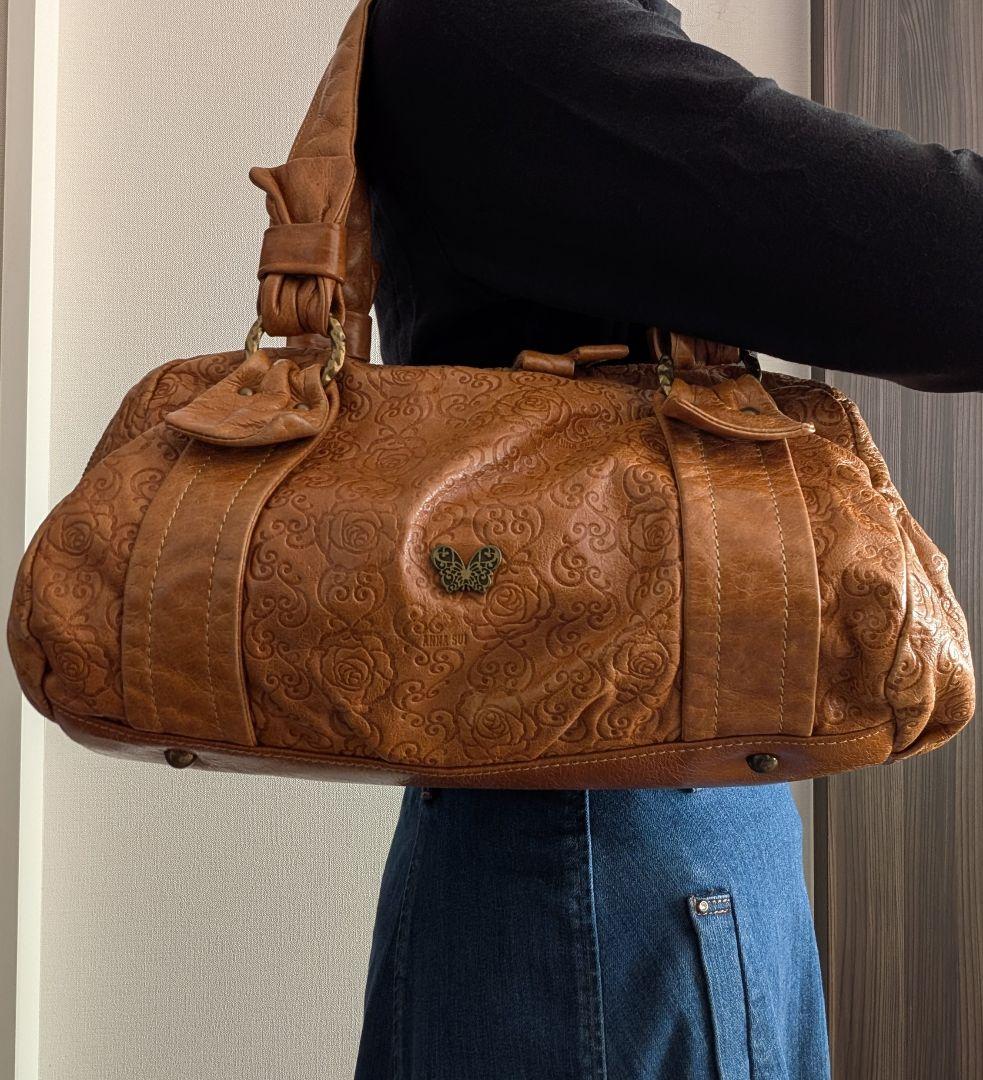 アナスイ　ANNA SUI　バッグ　ハンドバッグ　ショルダー　茶色