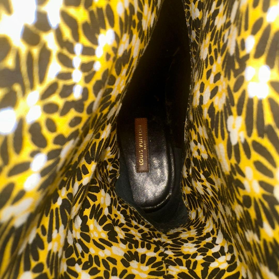 た*き様 LOUIS VUITTON ピンク レザー ブーティ　ヒール　37