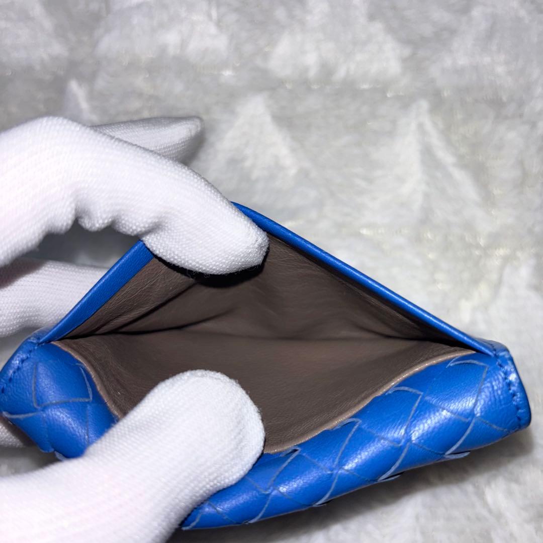 【レア✨】BOTTEGA VENETA イントレチャート 名刺入れ ブルー 青