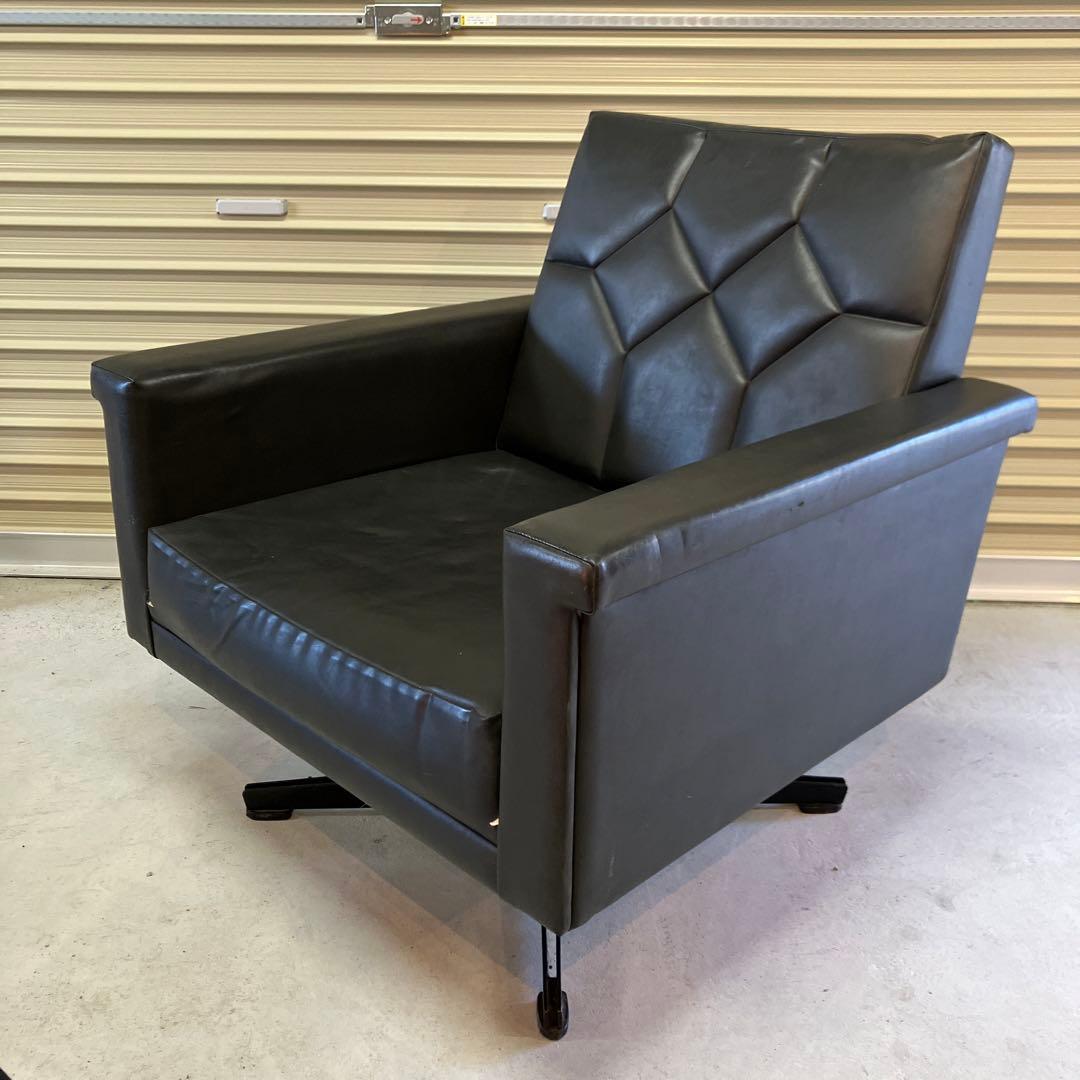 昭和レトロ ヴィンテージ マルニ 回転式アームチェア ラウンジチェア 古家具