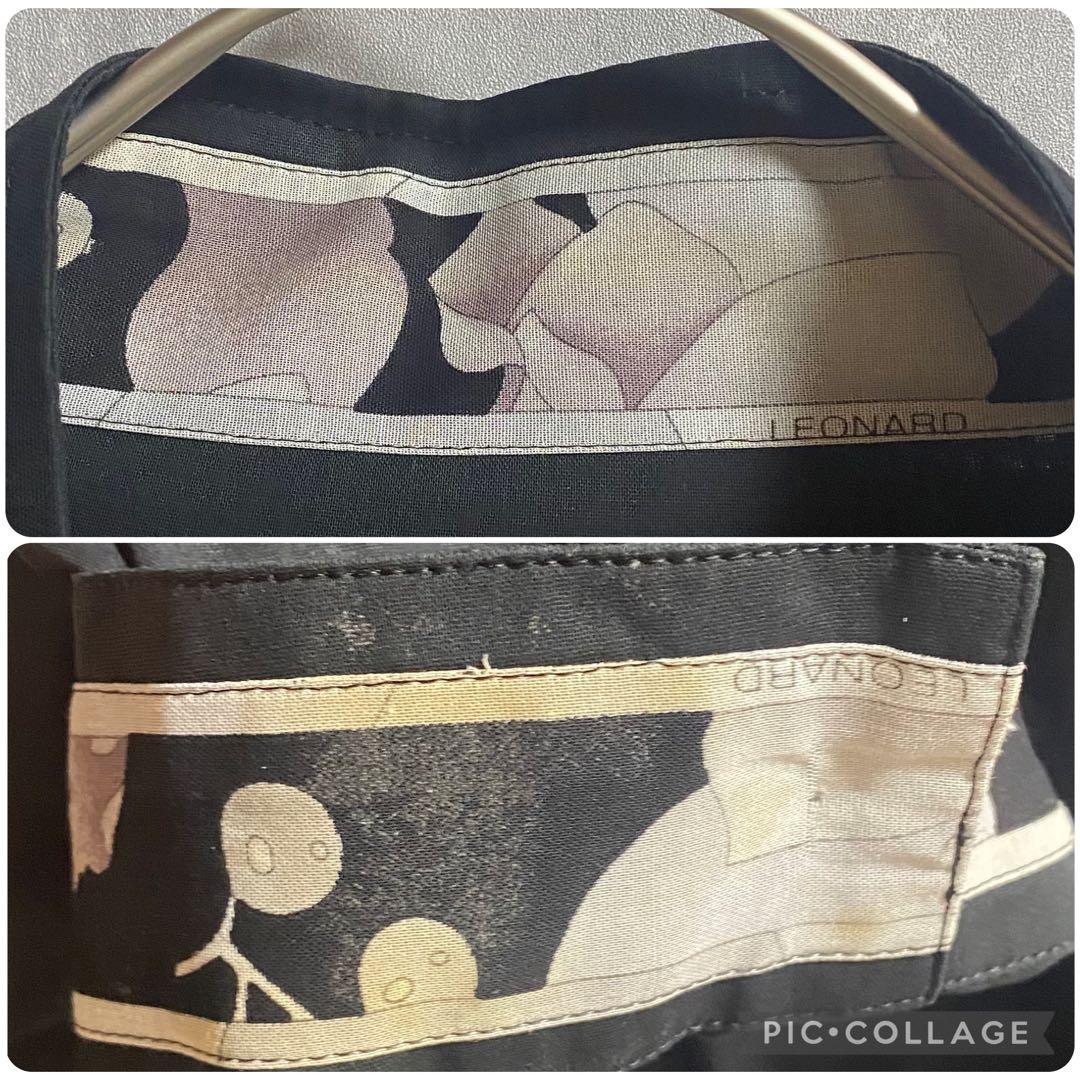 LEONARD SPORT スタンドカラー コート シアー素材 黒 L