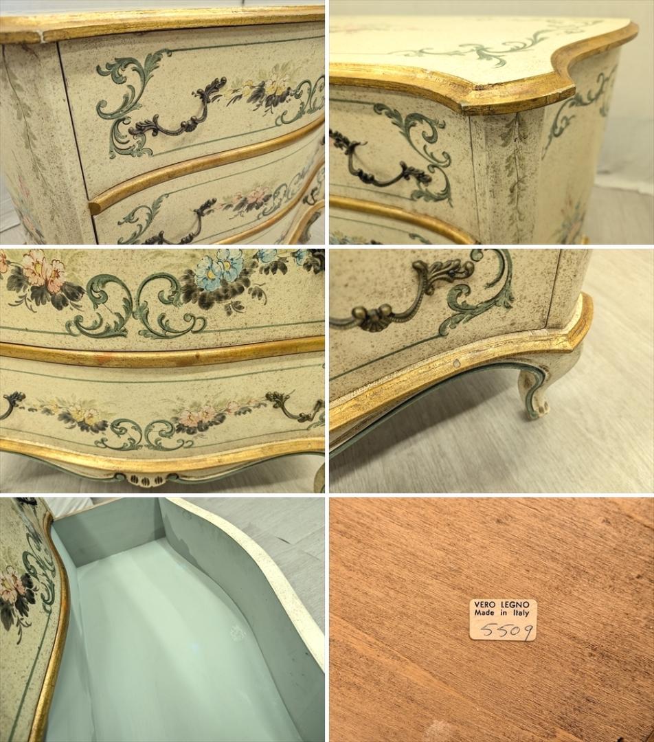 イタリア製　猫脚　リビングチェスト　ドロワー　チェスト　タンス　ペイント　A