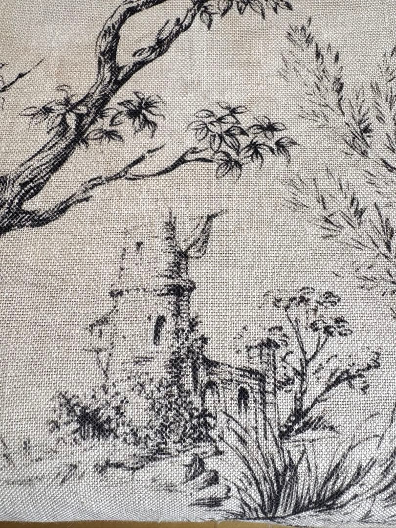 ♡ フランスアンティーク　フットスツール　トワルドジュイ　シャビーシック　牧歌的