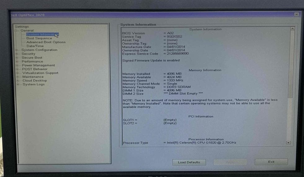 3台_DELL OPTIPLEX3020　各メモリ4GB 　BUSICOM
