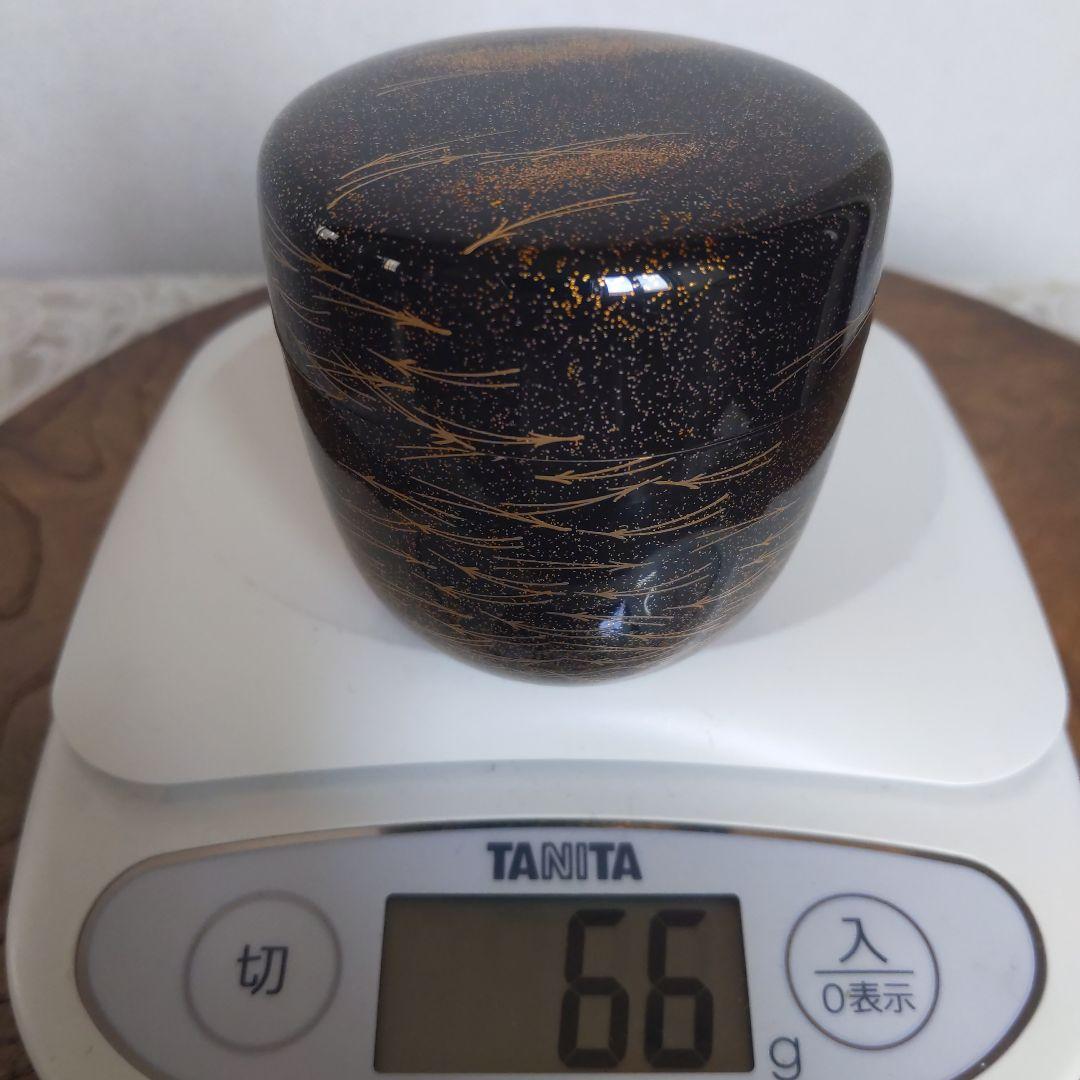 茶道具　棗　大棗　松葉散し　中村宗尹　作　銀地　表千家　裏千家　【匿名配送】