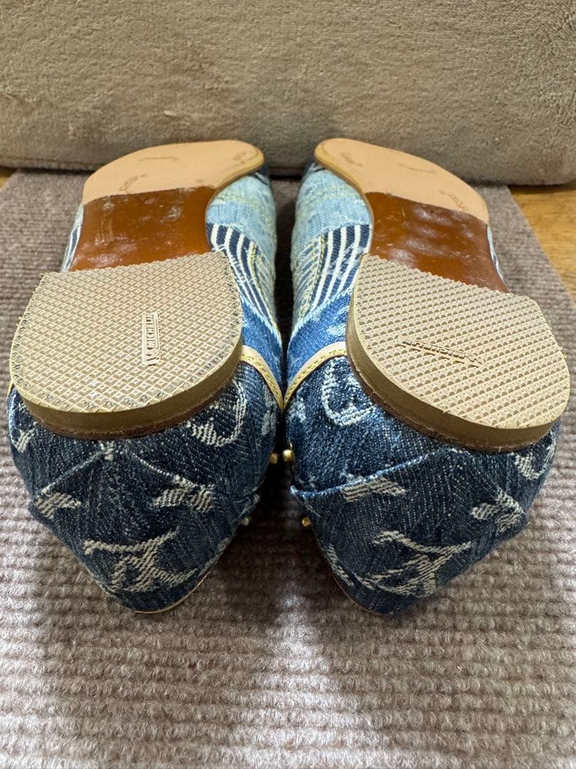 ルイヴィトン　デニムロゴフラットシューズ 36ハーフ