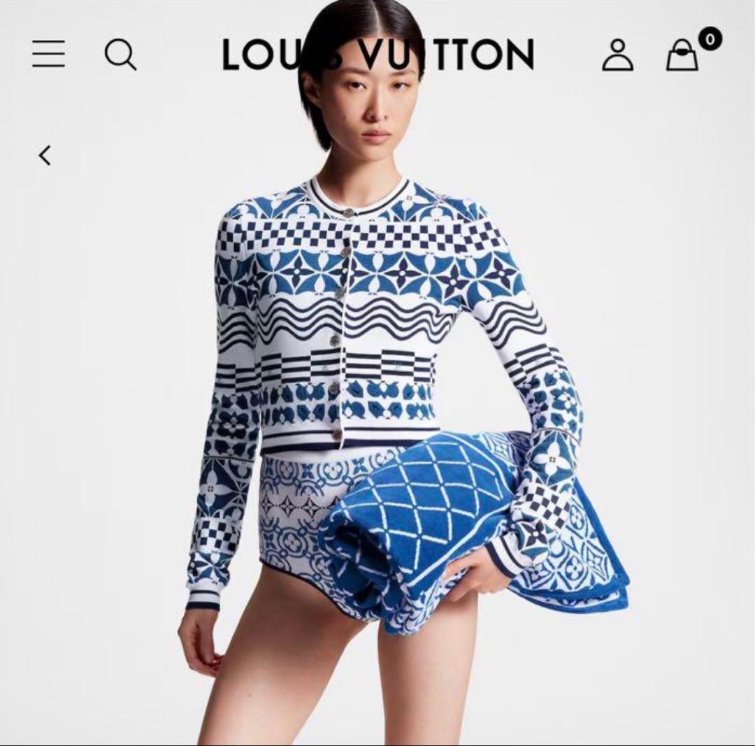 【未使用 保管品】 ルイヴィトン モノグラム フラワータイル 大判 タオル 箱付