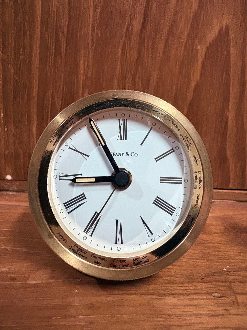 ティファニー 置時計 ホワイト文字盤 Tiffany アンティーク 目覚まし時計