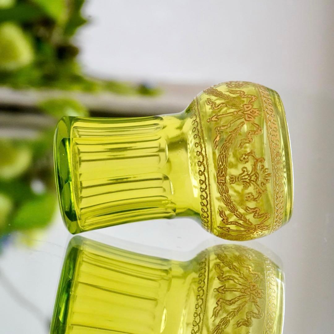 華麗なるオールド サンルイ★282 金彩★グリーン★リキュール ショットグラス