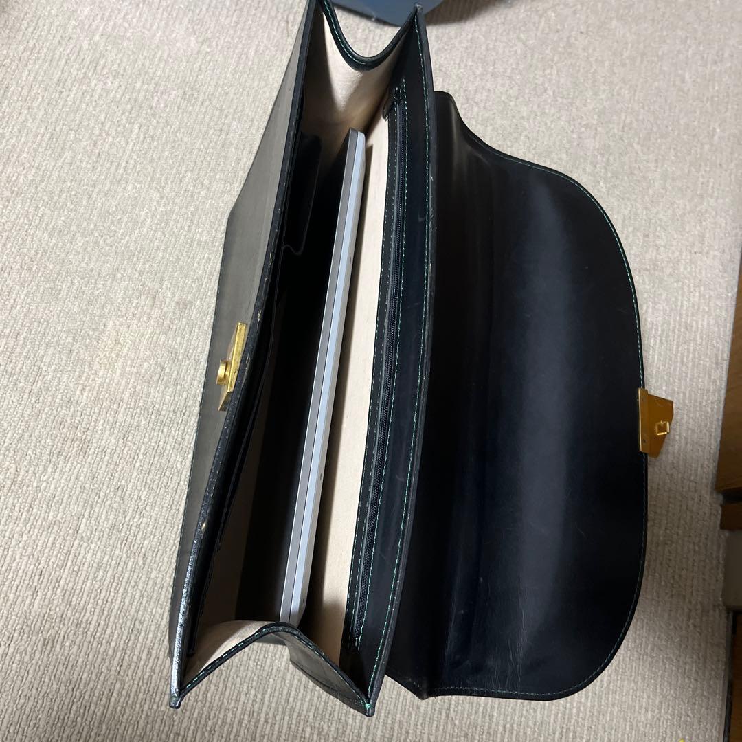 送料込みに変更　キタムラ　ビジネスバッグ　ブラックレザー　ダレスバッグ