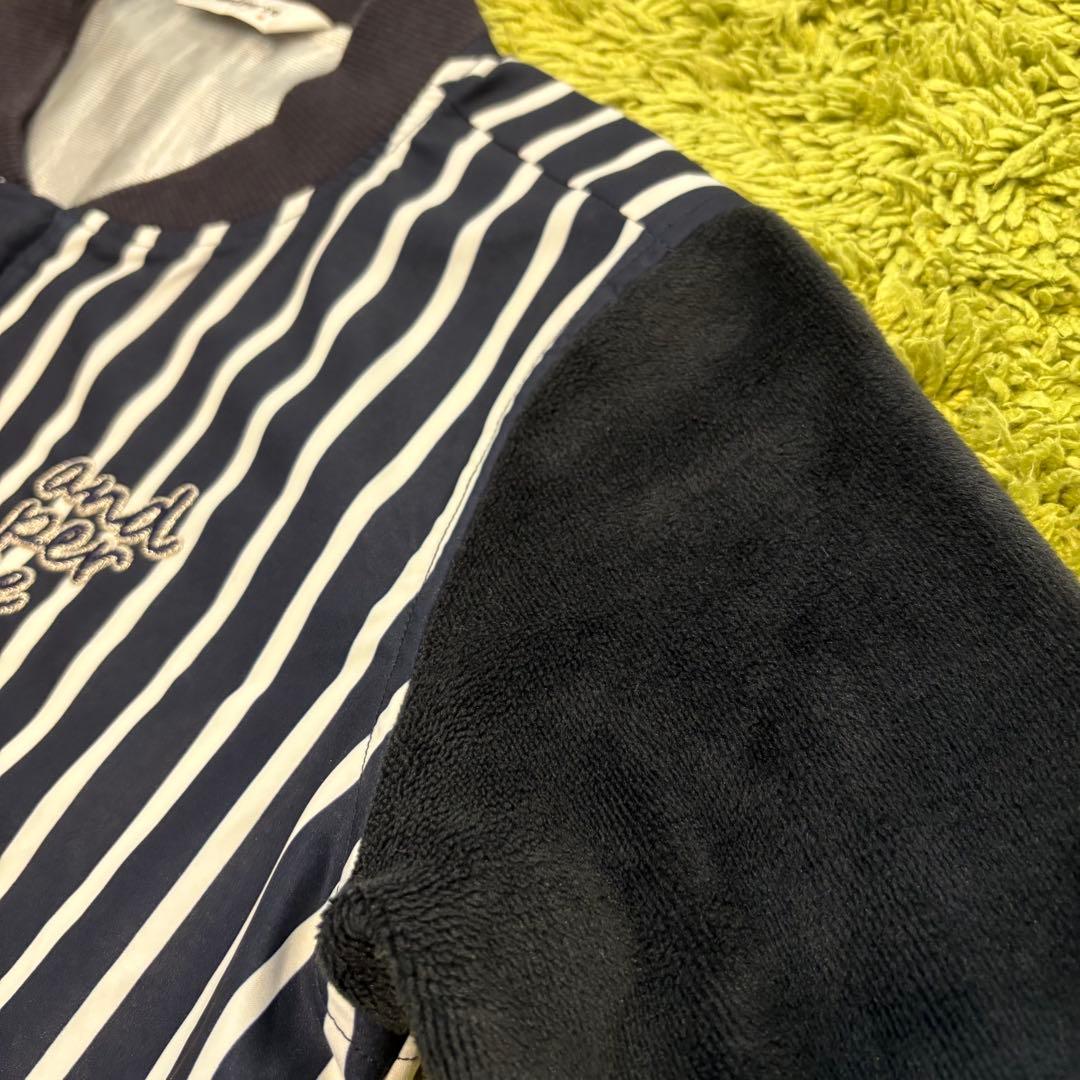 アンパスィ and per se ジップジャケット 異素材 ストライプ Mサイズ