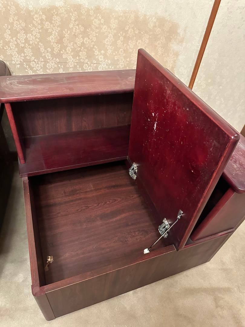 【安心たのメル便！お値下げ】カリモク　コーナーテーブル 収納付き