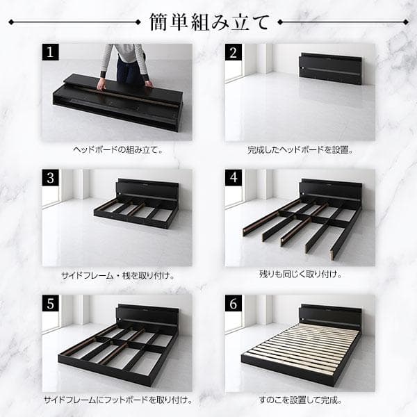 ベッド 低床 ロータイプダブル ボンネルコイルマットレス付 ds-2174100