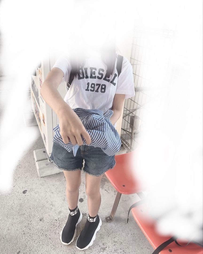 DIESEL Kids&Juniorロゴプリントハイカットソックススニーカー