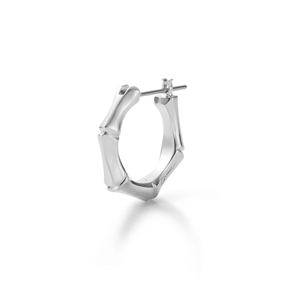 ガルニ　garni シルバー 八角形　フープ　ピアス ロゴ　ボーン　骨　925