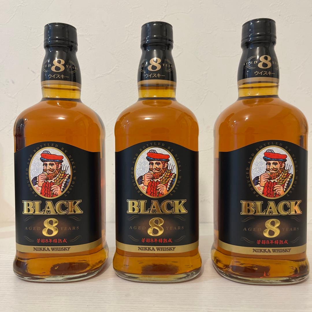 貴重！ブラックニッカ8年  3本セット　終売品　ニッカ　新品未開封　竹鶴　余市