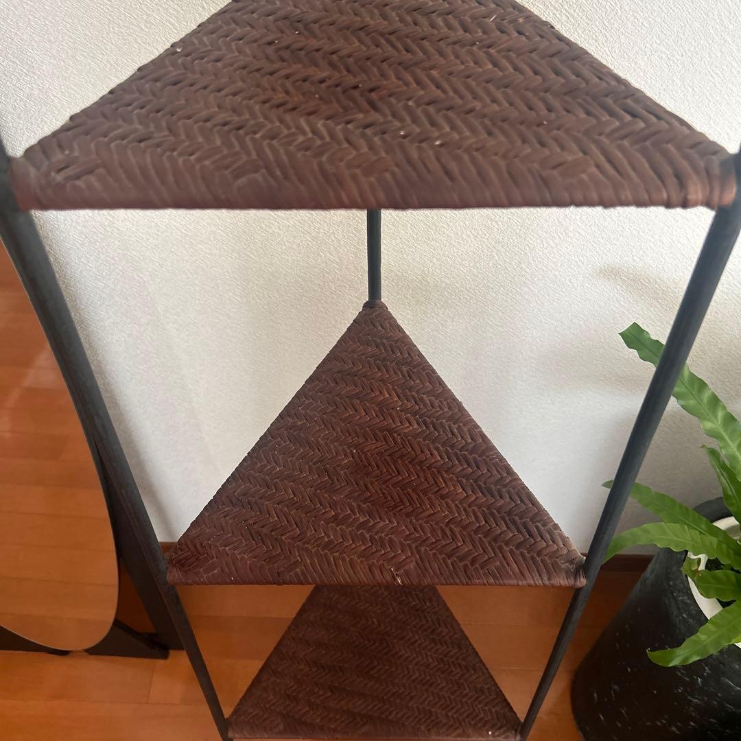 アイアンコーナーラック　ラタン　北欧　アジアン