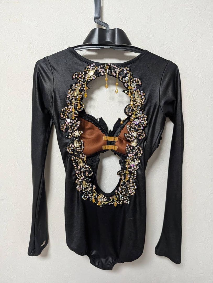 ラテンドレス　社交ダンス　フリンジ　ブラック