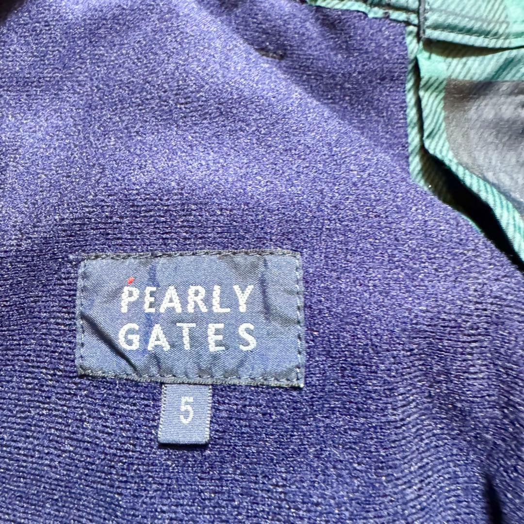 未使用級 パーリーゲイツ チェック柄 蓄熱 裏起毛 ナイロンパンツ リング付 L