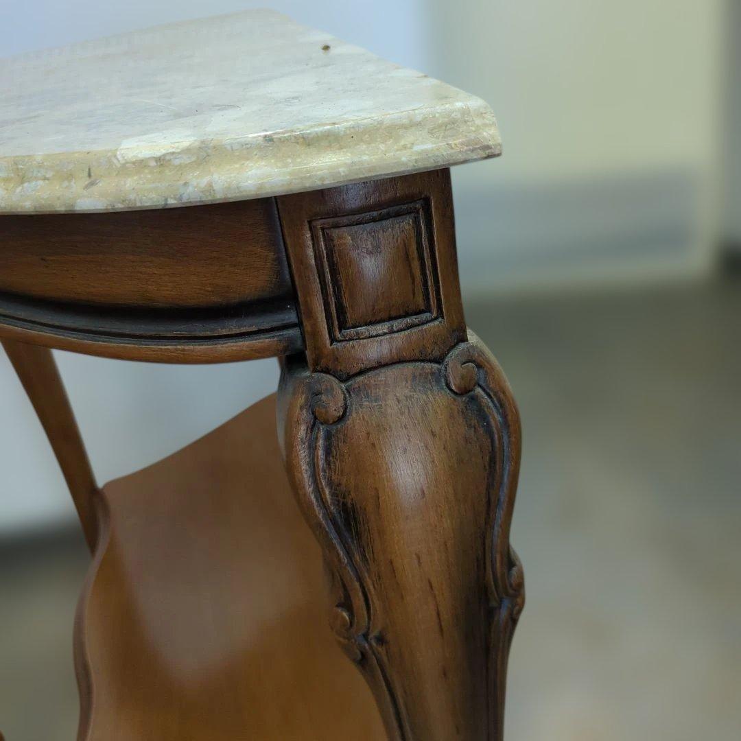 クラシックスタイル サイドテーブル　大理石　猫脚　机　テーブル