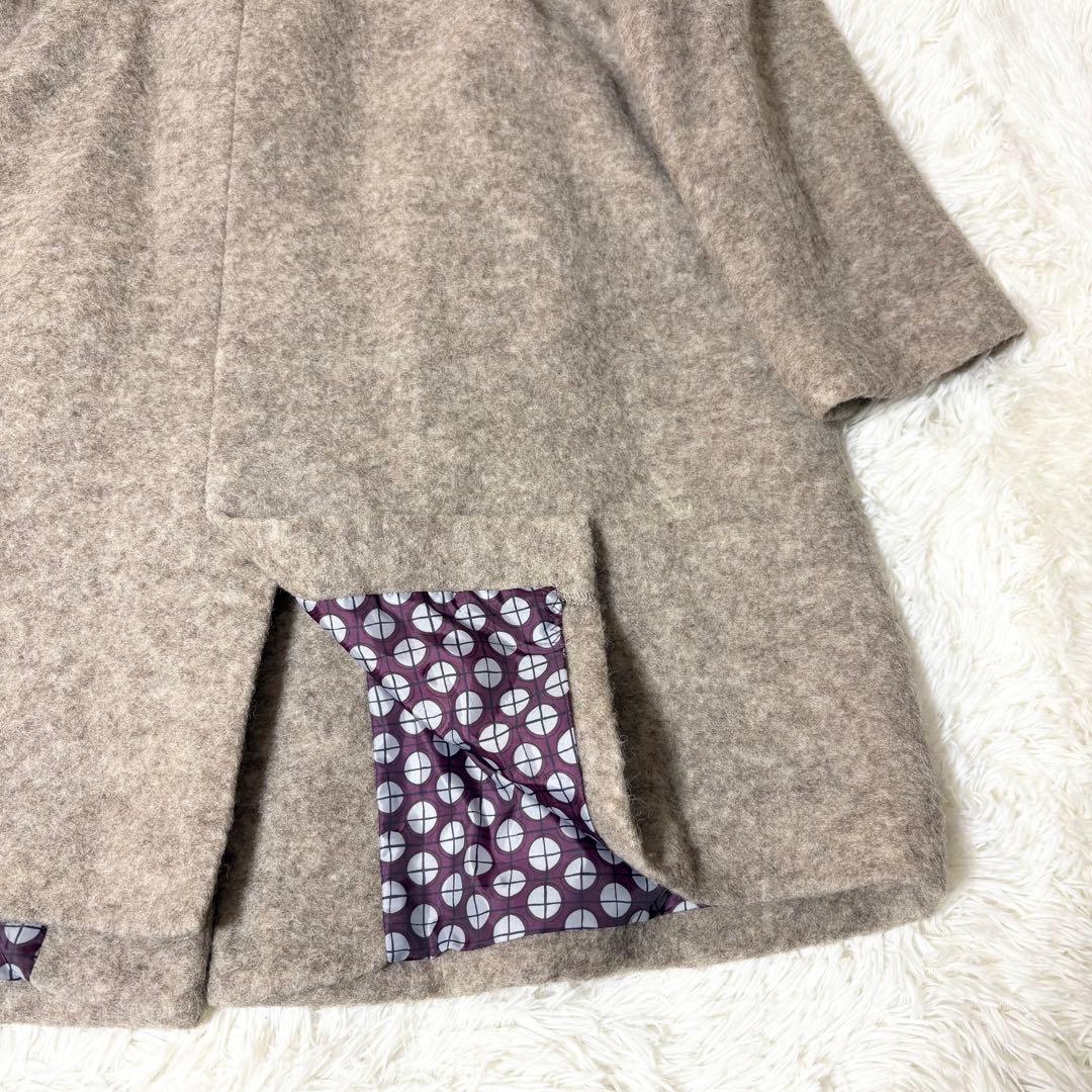 アズノゥアズオオラカ ウールコート グレージュ 大きいサイズ 17号