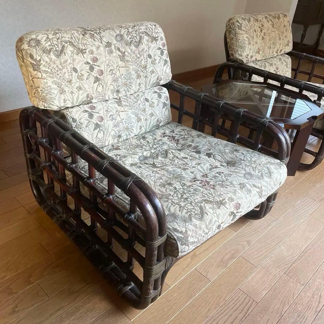 ヤマカワラタン ヴィンテージ 1人掛けソファ パーソナルチェア 山川ラタン