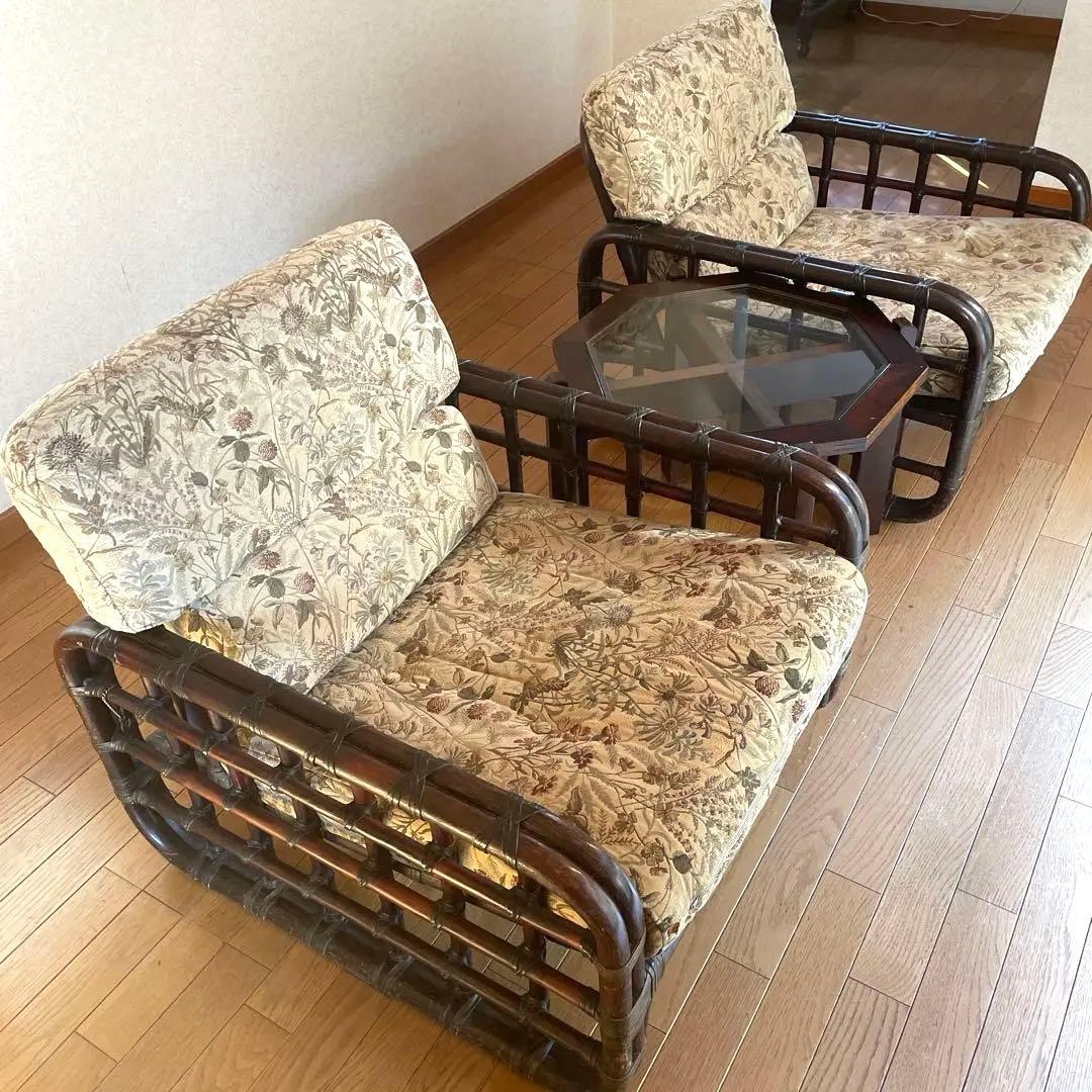 ヤマカワラタン ヴィンテージ 1人掛けソファ パーソナルチェア 山川ラタン