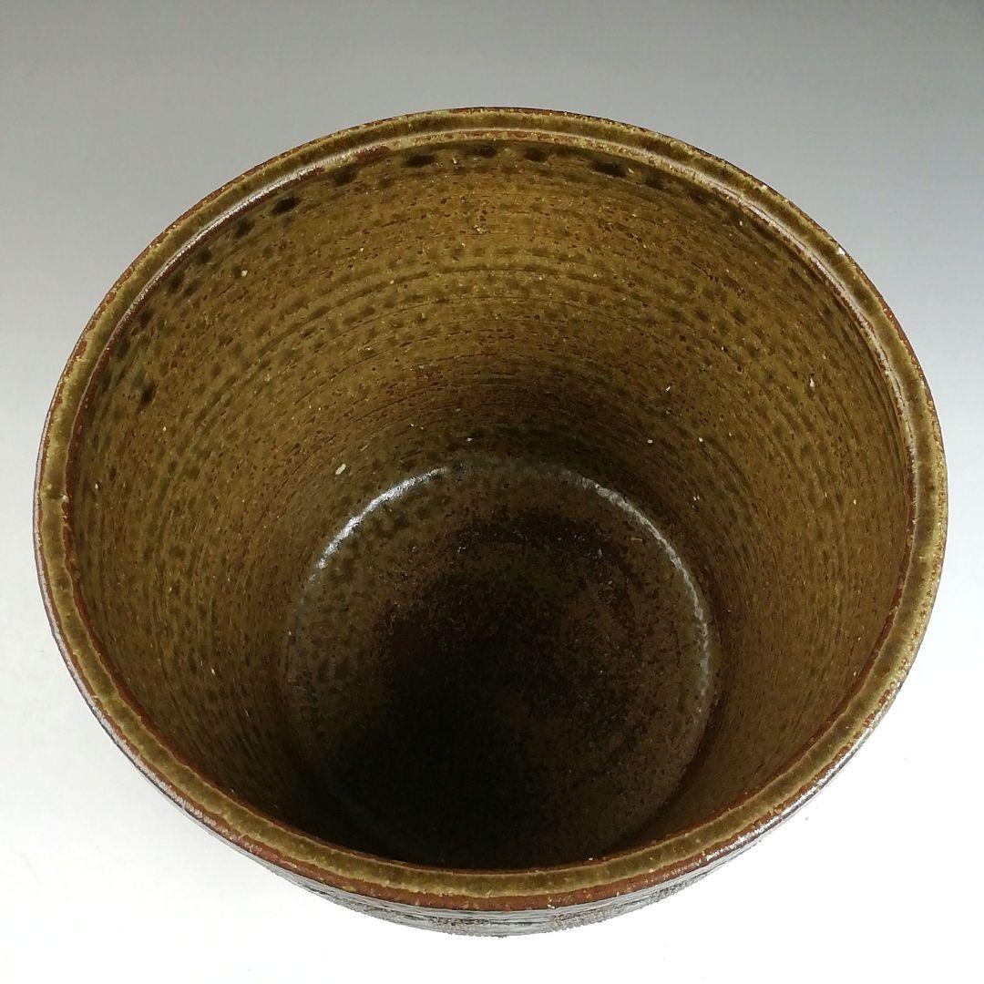 Ｗ１９３　水指　『縄簾　水指』『大石督幸 造』　共箱　茶道具