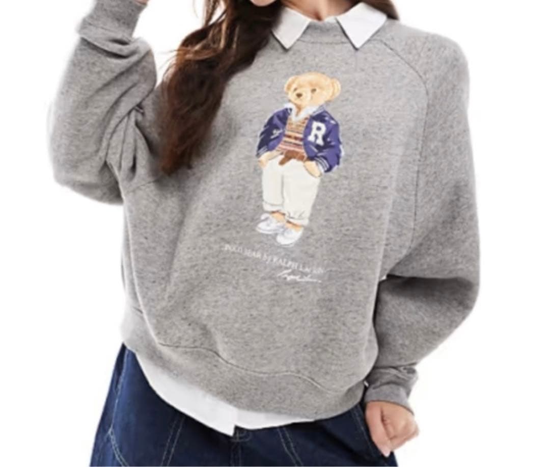 Polo ベア オーバーサイズ フリース クルーネック 可愛いベアトレーナー