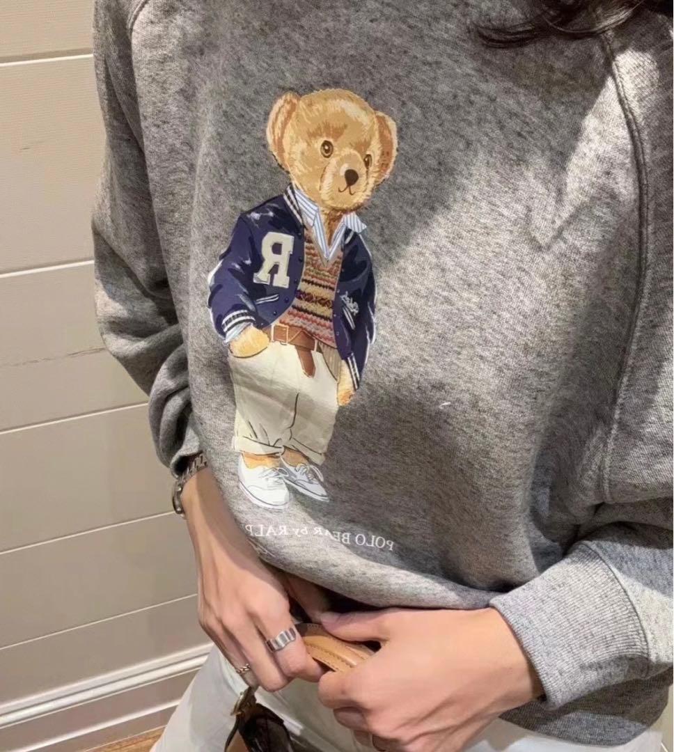 Polo ベア オーバーサイズ フリース クルーネック 可愛いベアトレーナー