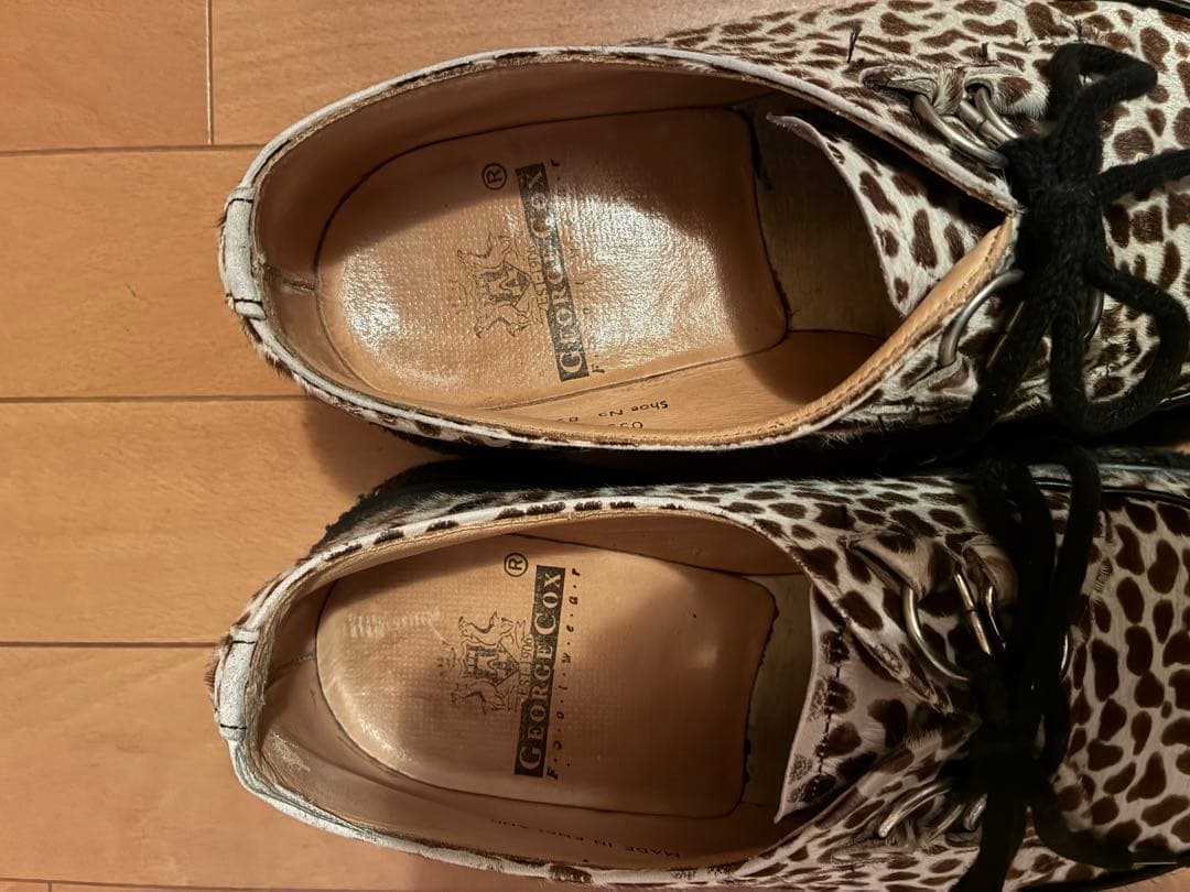 E COX/ジョージコックス/ヒョウ柄/豹柄/ラバーソール/UK7