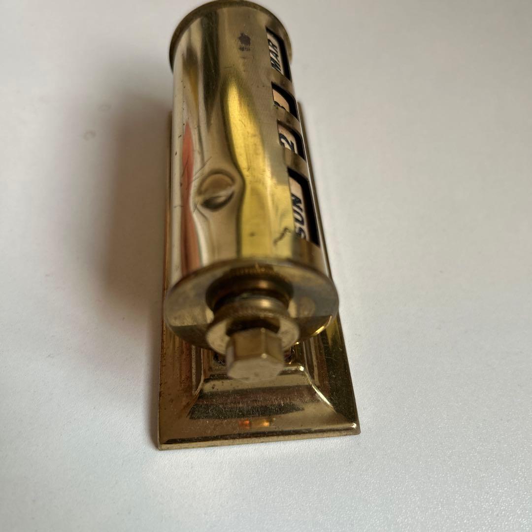 ビンテージパークシャーマン万年カレンダーゴールドメタル 卓上カレンダー ロール式