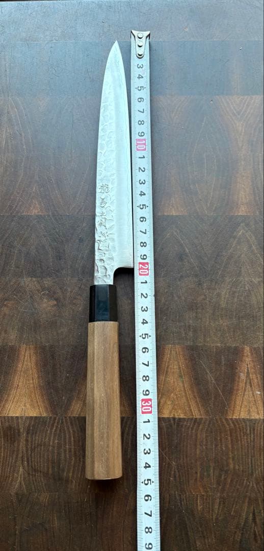 土佐打刃物　龍馬之剣心　銀三　筋引　210mm 包丁　槌目　ステンレス　両刃