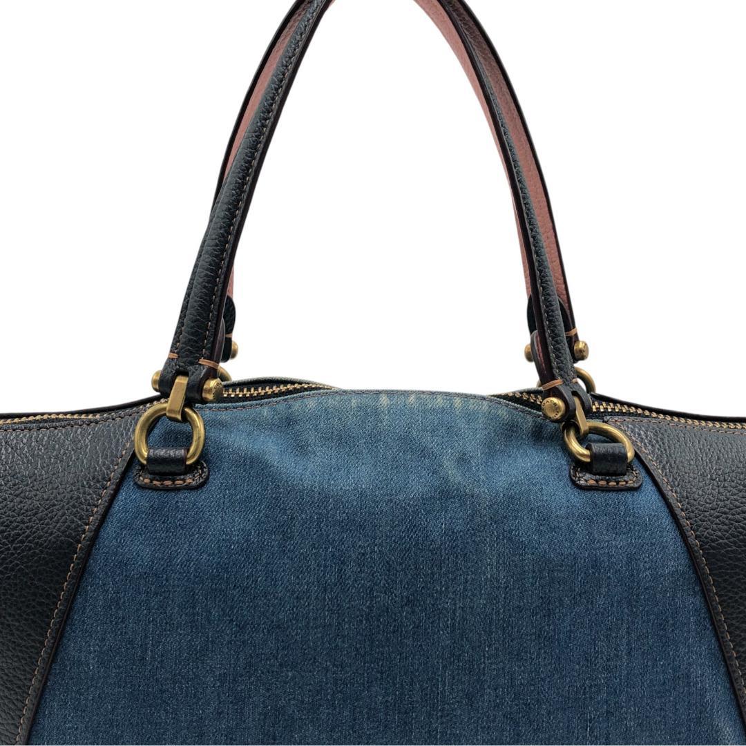 【美品】COACHコーチ　2way　ショルダーバッグ　ハンドバッグ　デニム