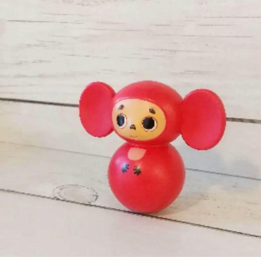 新品　チェブラーシカ　起き上がりこぼし　レッドブラウン