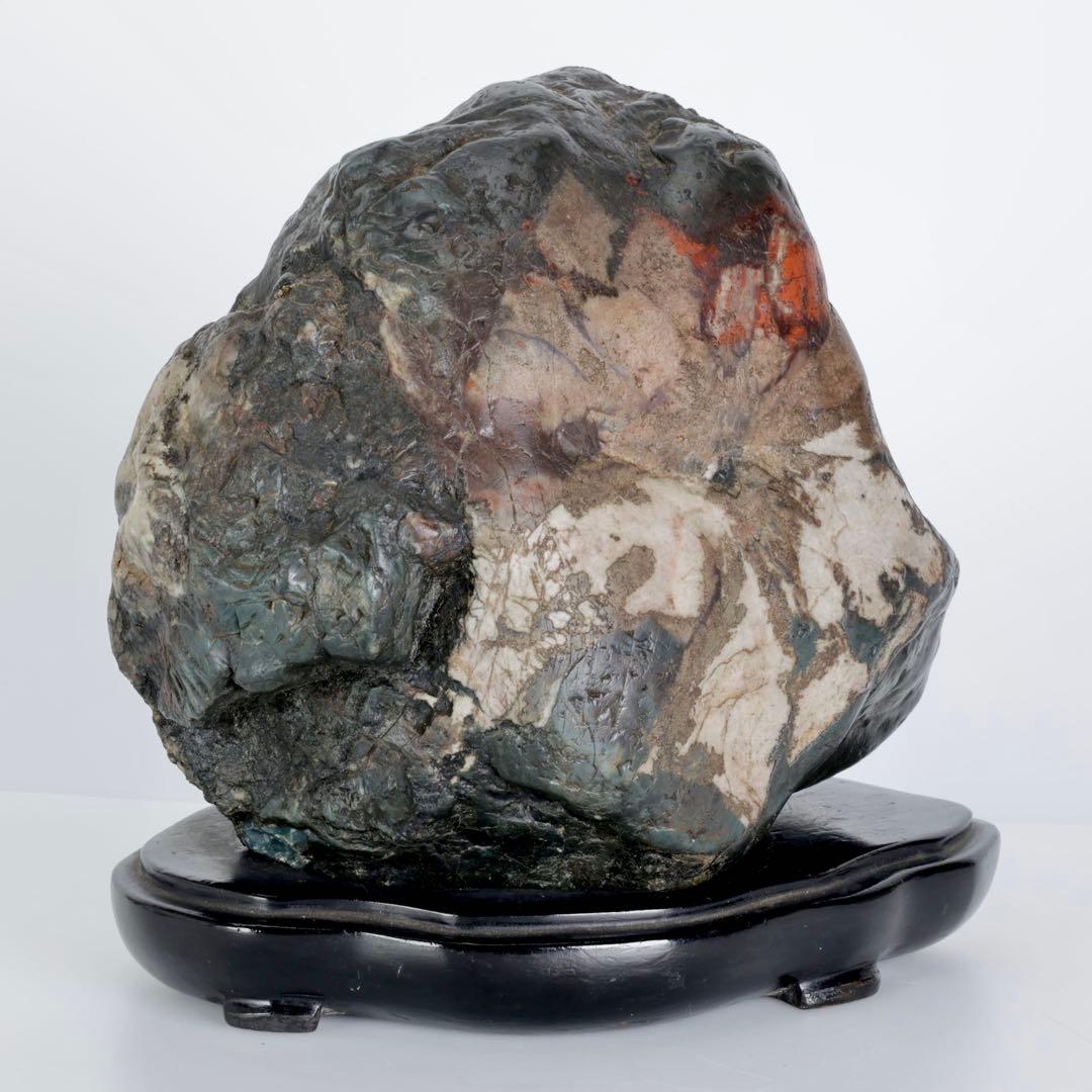 根尾谷産 天然菊花石 台座付 8.3kg 大輪 鑑賞石 原石 水石 紋石 美石