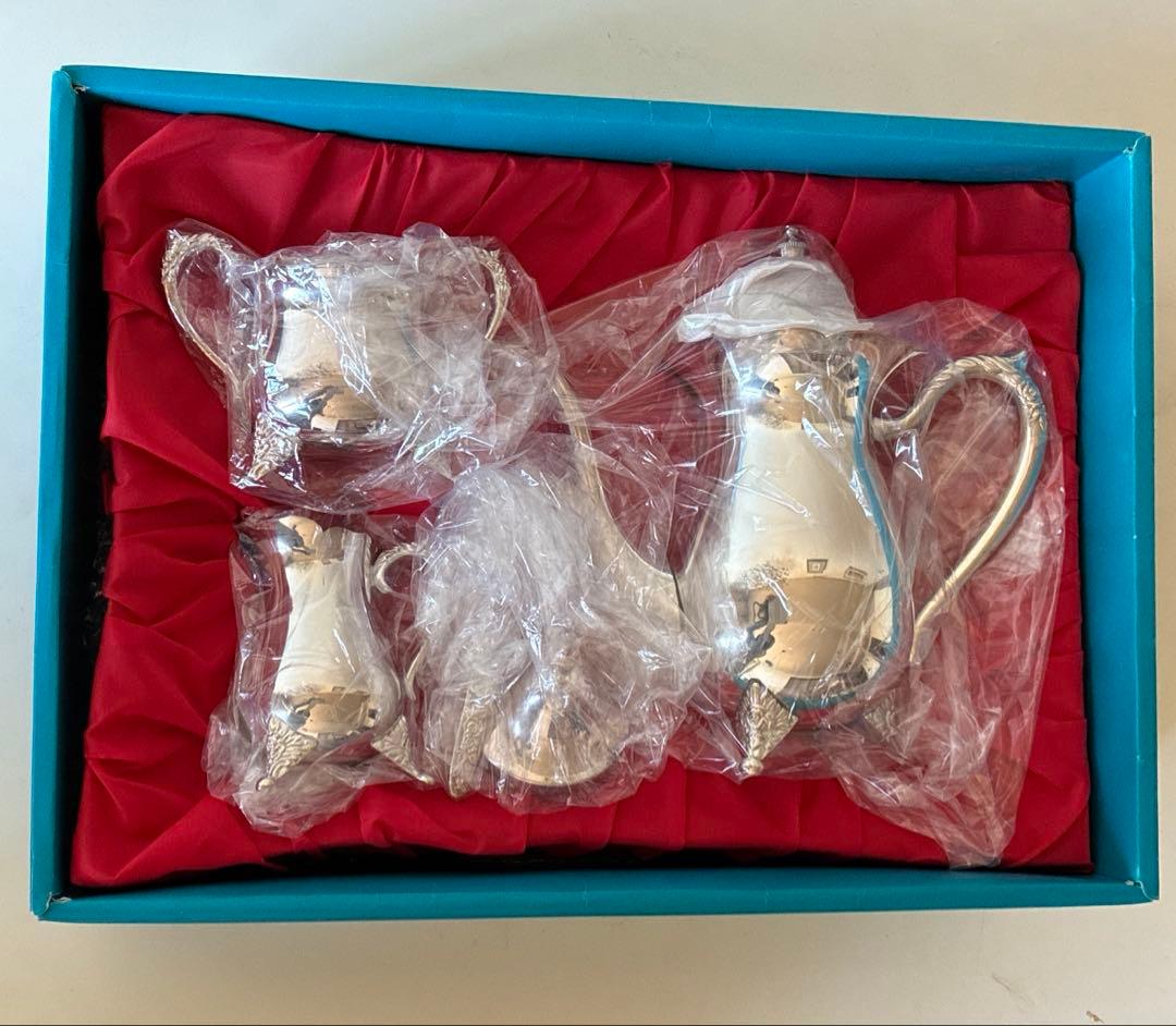 早川シルバー　ローズコーヒーセット　未使用　(トレイにワケあり)