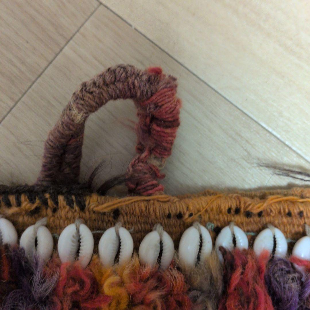 カラッシュ族の70年代のヴィンテージ・バッグ(キリム・手作り・硬貨・・貝殻