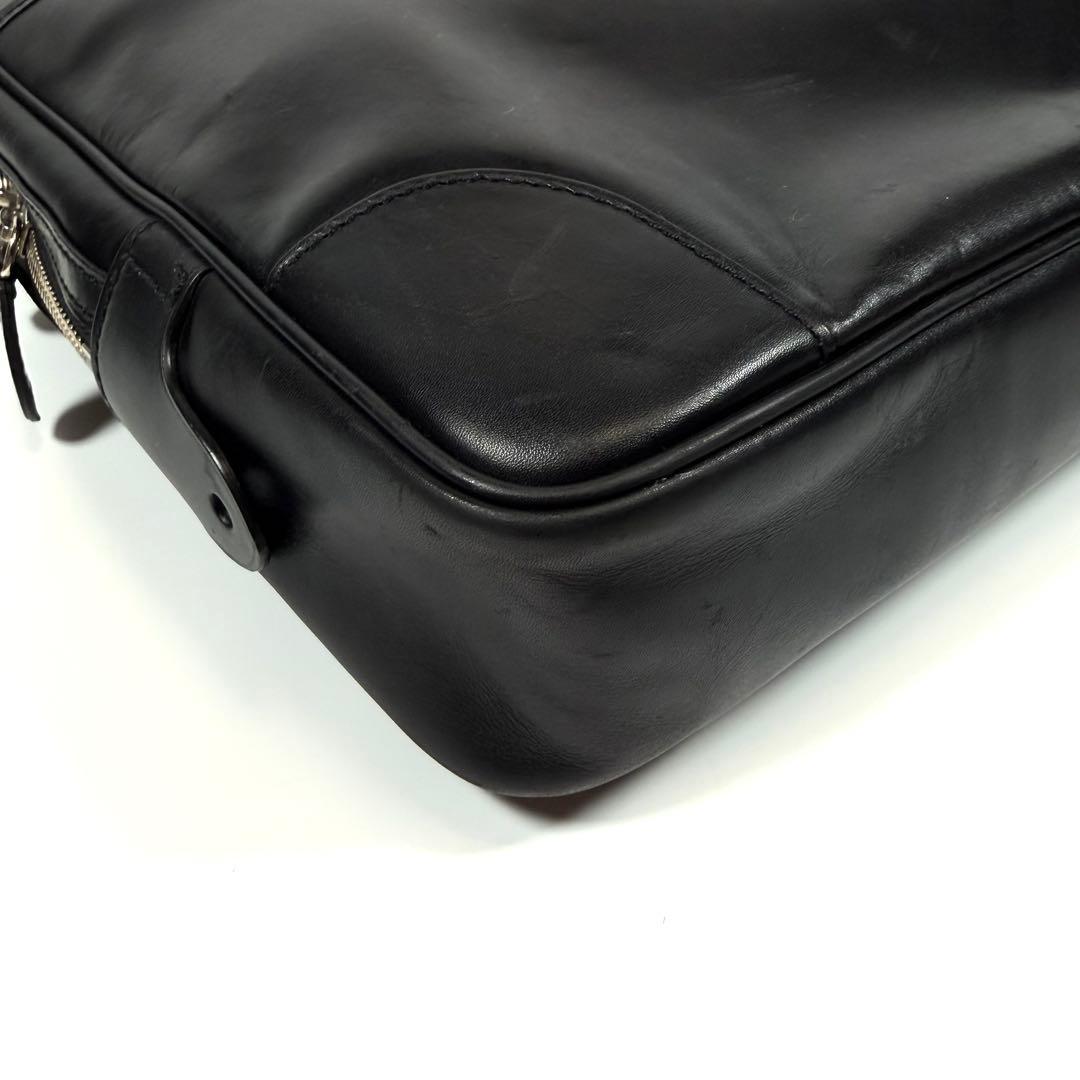 【美品】【希少】ラルフローレン　ビジネスバッグ　カーフレザー　ブラック　メンズ