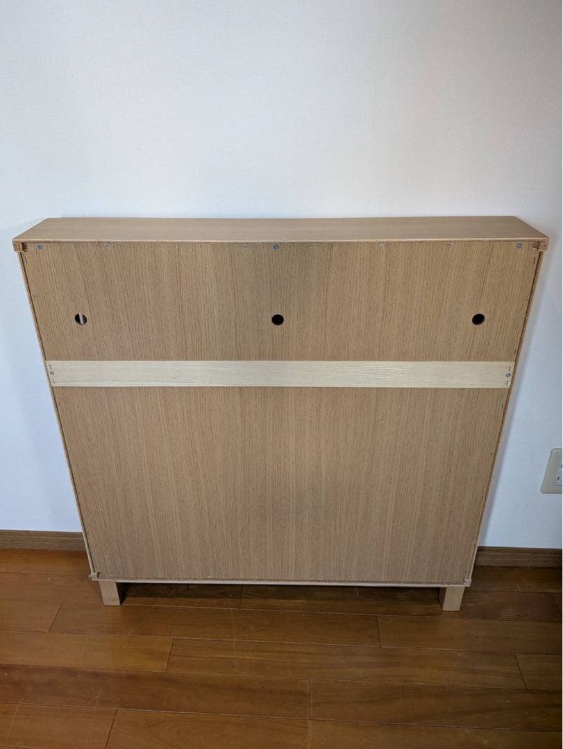 ■送料込■無印良品 木製薄型ラック ワイド小 奥行14cm 本棚 棚