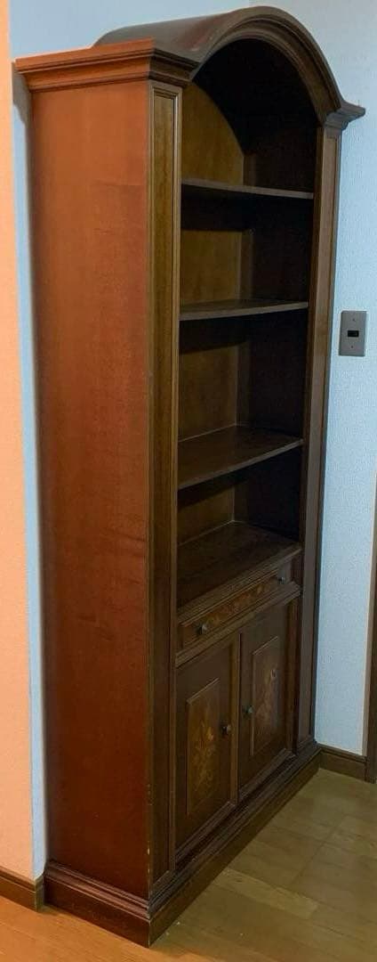 【昭和レトロ】ブックシェルフ 飾り棚 本棚 ダークブラウン