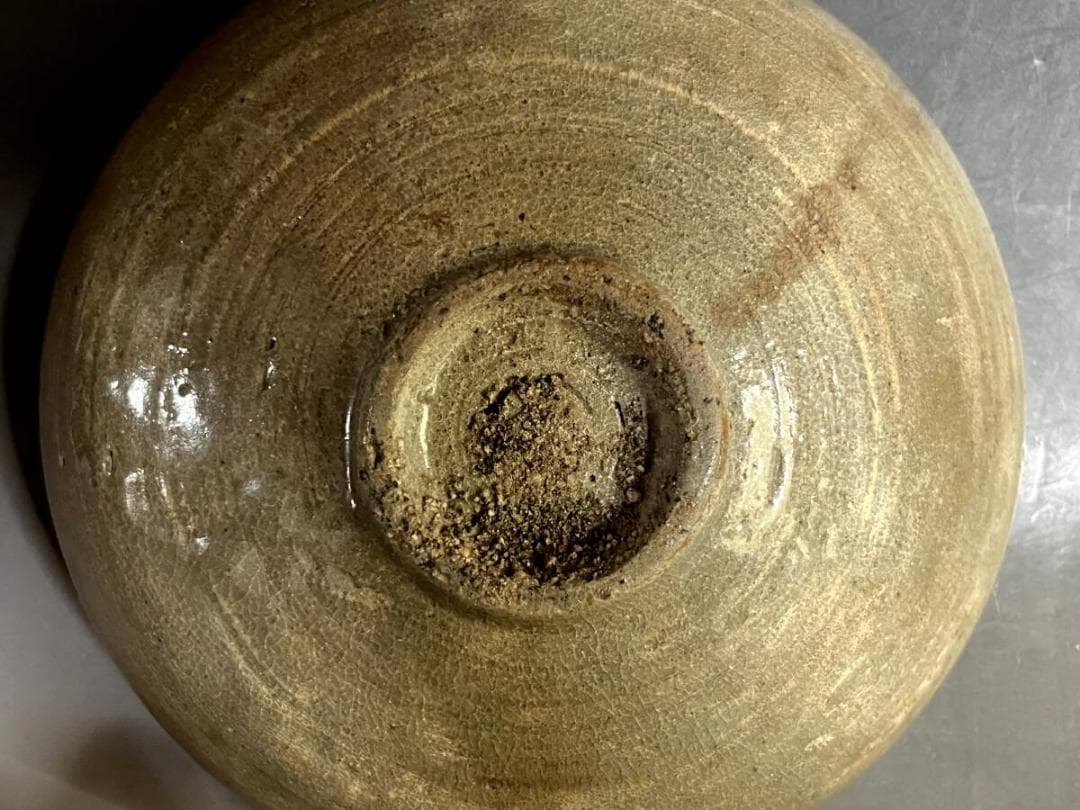 鉢■古瀬戸灰釉平鉢 時代物深皿 砂高台 古美術 時代物 骨董品■