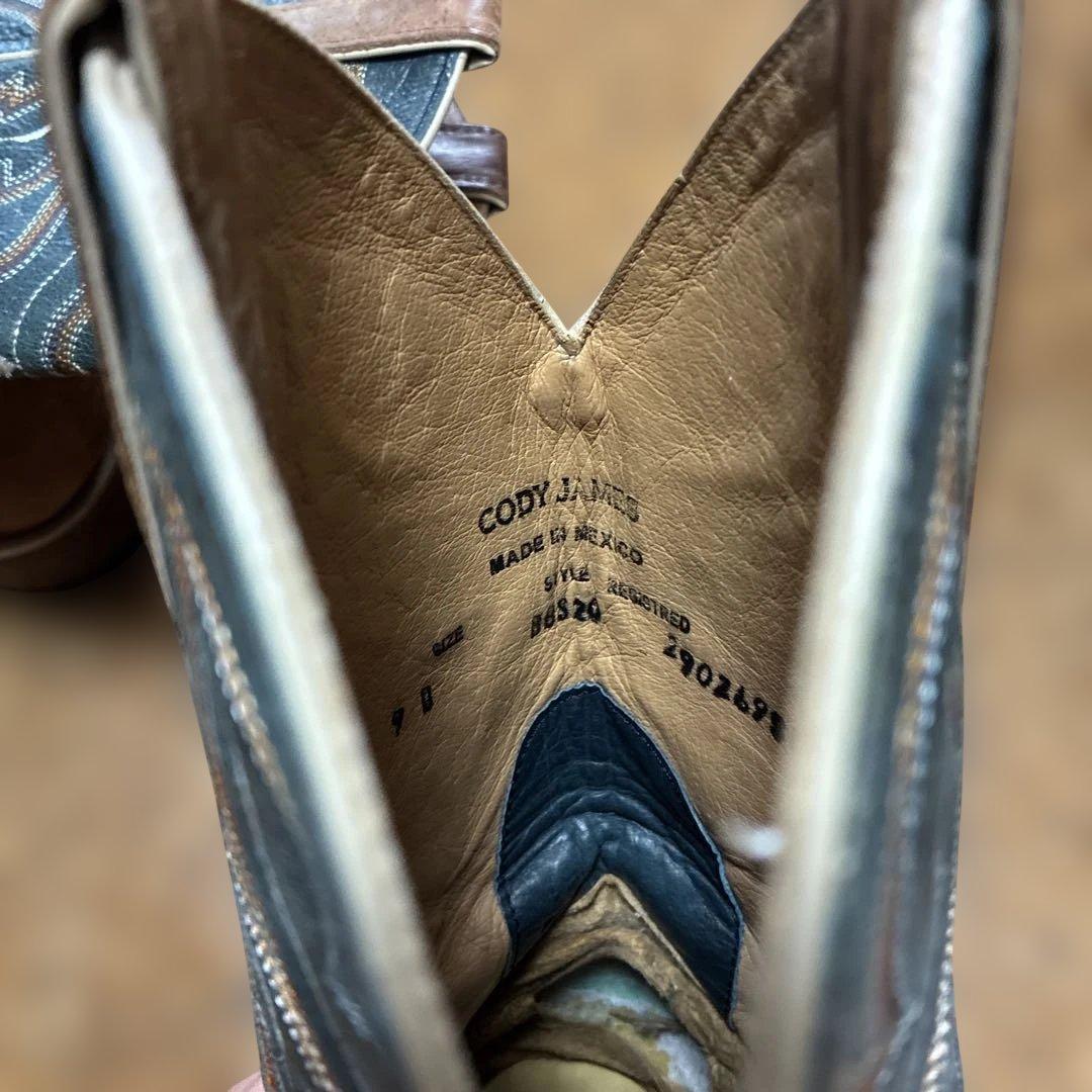 ウエスタンブーツ ブラウン レザー刺繍　メキシコ製