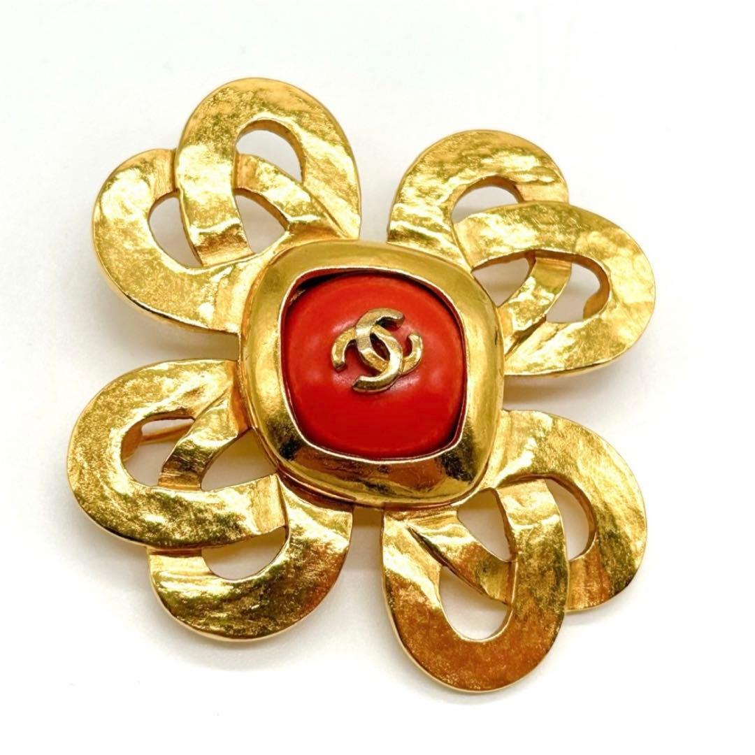 CHANEL シャネル　ブローチ　ココマーク ゴールド カラーストーン 97P