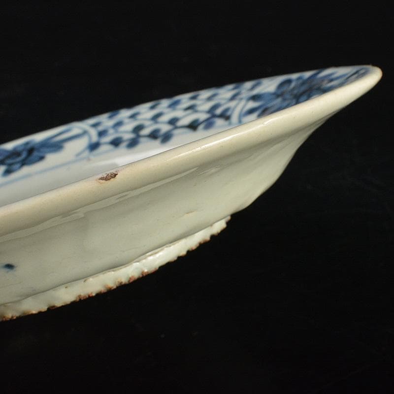 e2ko777 　中国　南京染付　人物花文　小皿　V　R7488