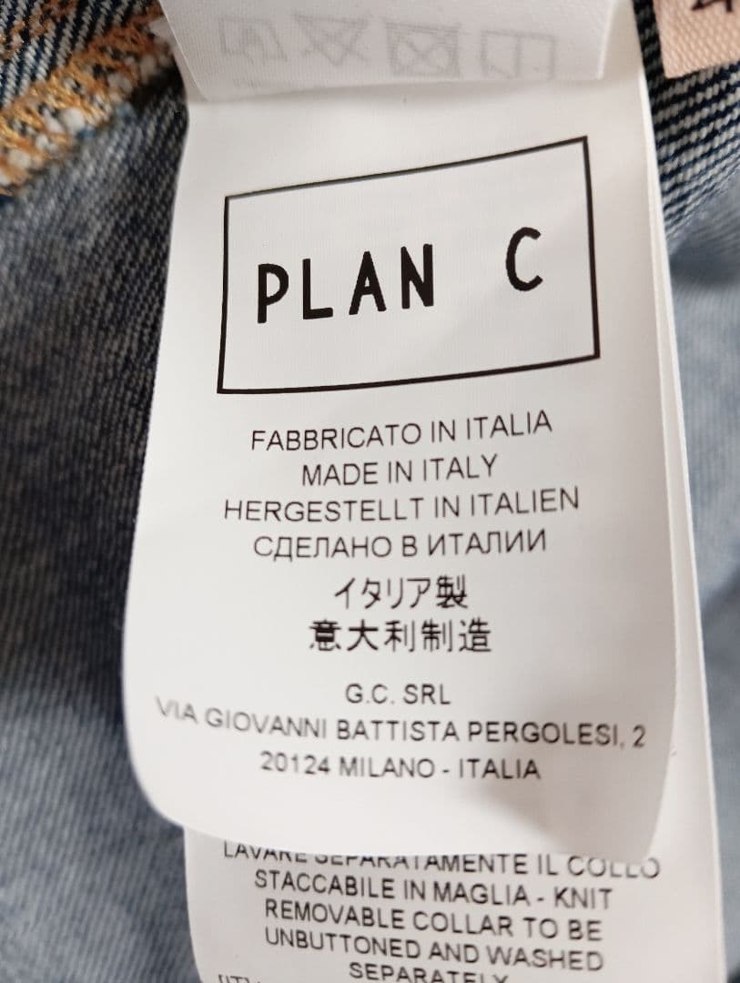 PLAN C デニムシャツ ブラウン襟