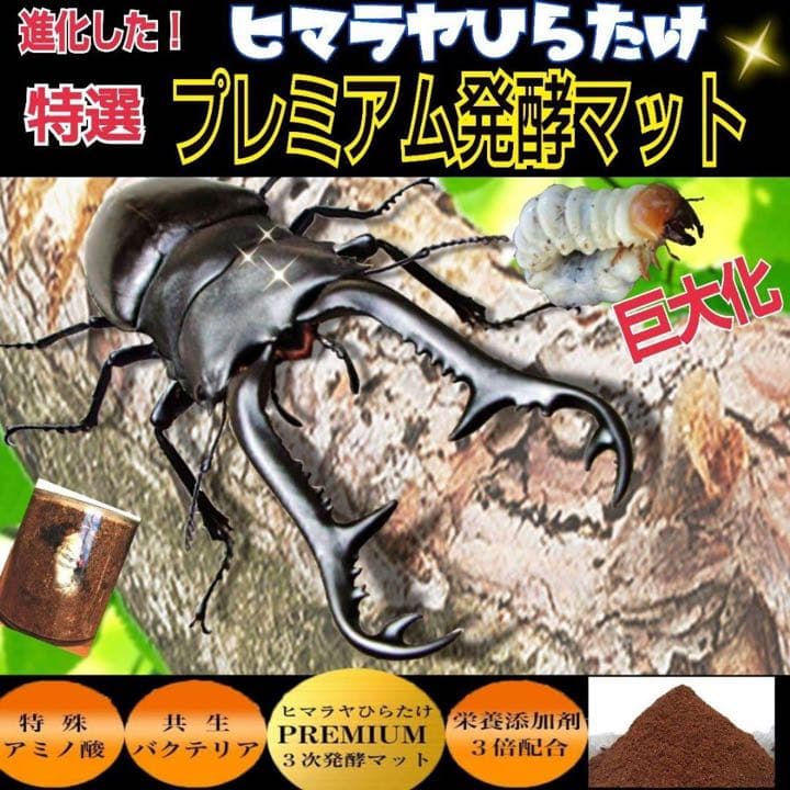 ミヤマクワガタ、ノコギリ幼虫に抜群！800mlボトル入プレミアム発酵マット40本